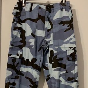 Blue Camo Cargo Pants